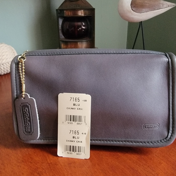 Vintage Coach Chunky Case EUC Gray Leather w hangtag and original sales tag 7165 - Picture 1 of 14